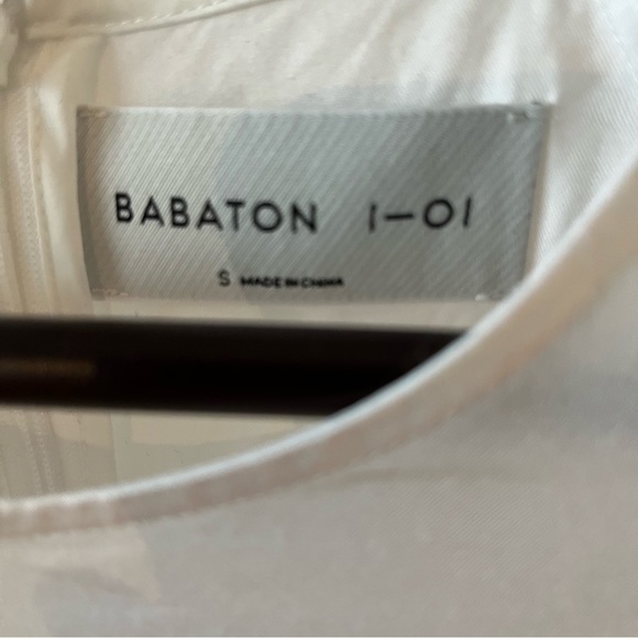 Aritzia Babaton Juliger Blouse White cap sleeve with tie back. Size small. - Picture 3 of 8